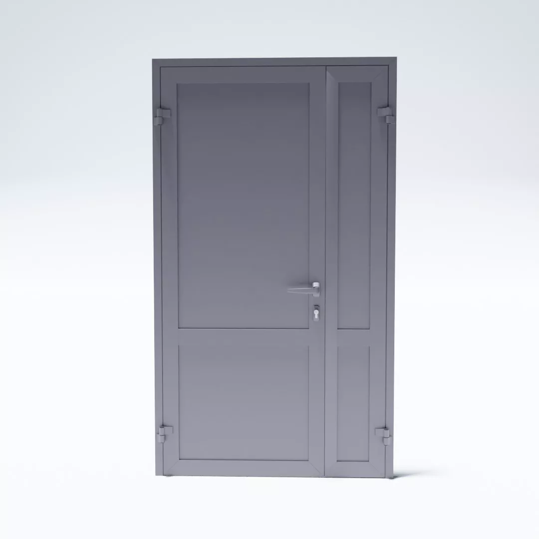 Дверь алюминиевая двустворчатая с терморазрывом (теплая) 