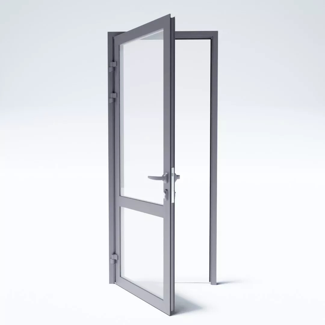 Дверь алюминиевая распашная одностворчатая без терморазрыва (холодная)